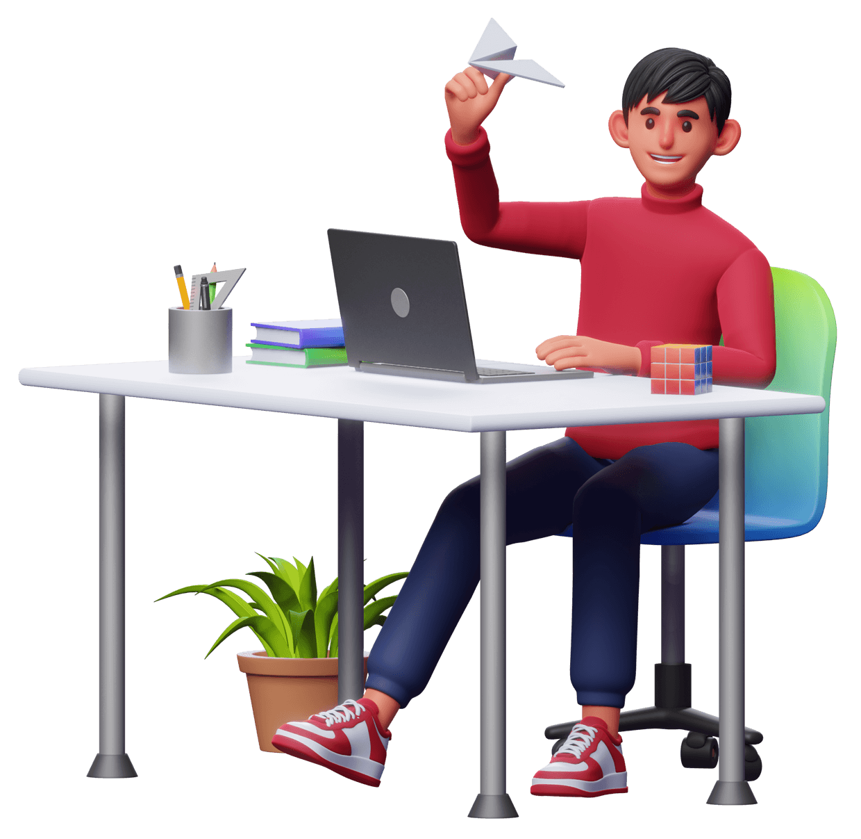 HJweb IT team working at the office